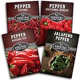 Survival Garden Seeds Pepper Collection Seed Vault - Non-GMO Heirloom Vegetable Seeds for Planting - Sweet and Hot Pepper - Jalapeño, Cayenne, California Wonder, Marconi Red Peppers Photo, bestseller 2024-2023 new, best price $9.99 review