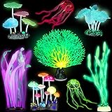Frienda 8 Pieces Glowing Fish Tank Decorations Plants with 2 Style Glowing Kelp, Sea Anemone, Simulation Coral, Jellyfish, Lotus Leaf, Mushroom for Aquarium Fish Tank Glow Ornament Photo, bestseller 2024-2023 new, best price $21.99 review