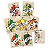 Hot Pepper Seeds Variety Pack - 100% Non GMO – Habanero, Jalapeno, Cayenne, Anaheim, Hungarian Hot Wax, Serrano, Poblano. Heirloom Chili Pepper Seeds for Planting in Your Organic Garden Photo, bestseller 2024-2023 new, best price $15.95 review