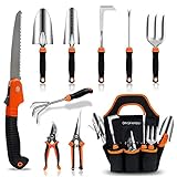 Garden Tool Set,10 PCS Stainless Steel Heavy Duty Gardening Tool Set with Soft Rubberized Non-Slip Ergonomic Handle Storage Tote Bag,Gardening Tool Set Gift for Women and Men Photo, bestseller 2024-2023 new, best price $39.99 review