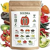 Seedra 11 Sweet and Hot Pepper Seeds Variety Pack - 730+ Non GMO, Heirloom Seeds for Indoor Outdoor Hydroponic Home Garden - Cayenne, Anaheim, Cherry, Habanero, Sweet Bell Peppers, Hungarian & More Photo, bestseller 2024-2023 new, best price $16.99 review