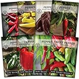 Sow Right Seeds - Hot and Sweet Pepper Seed Collection for Planting - Banana, Chocolate, Cayenne, California Wonder, Jalapeno, Poblano, Cubanelle and Serrano Peppers - Non-GMO Heirloom Seeds to Plant Photo, bestseller 2024-2023 new, best price $14.99 ($1.87 / Count) review