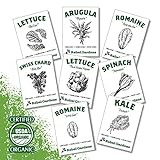 Organic Garden Greens Vegetable Seeds - 8 Varieties of Heirloom, Non-GMO Salad Green Seeds - Lettuce, Arugula, Swiss Chard, Kale, and Spinach Photo, bestseller 2024-2023 new, best price $11.24 ($1.40 / Count) review
