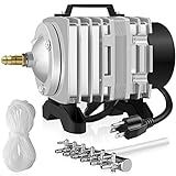 Simple Deluxe LGPUMPAIR38 602 GPH 18W 38L/min 6 Adjustable Flow Outlets with Airline Tubing 25 Feet for Aquarium, Pond, Hydroponics Systems Air Pump, Silver Photo, bestseller 2024-2023 new, best price $29.99 review