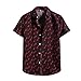 Photo haoricu Men's Summer V Neck Shirts Casual Short/Long Sleeves Color Block Stripes Print Button Up Loose Shirts Blouse new bestseller 2024-2023