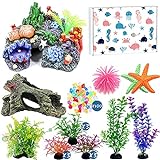 Large Aquarium Decorations, Betta Fish Tank Accessories Decorations with Rocks and Plastic Plants, Beta Fish Tank Decor Set for Fish Aquarium Ornaments Photo, bestseller 2024-2023 new, best price $18.86 review