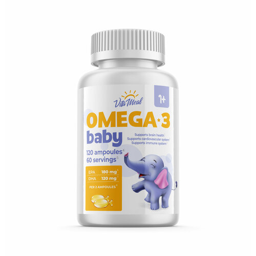 фото Омега 3 для детей с года VitaMeal Omega-3 Babу детская в ампулах-рыбках, 120 ампул