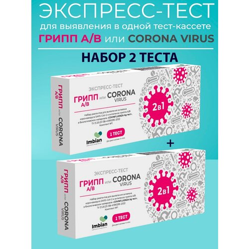 фото Экспресс-тест на Коронавирус + Грипп А В Антиген 2 шт.