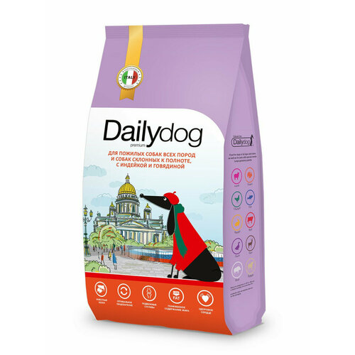 фото Dailydog Casual сухой корм для пожилых собак всех пород и собак склонных к полноте, с индейкой и говядиной - 3 кг