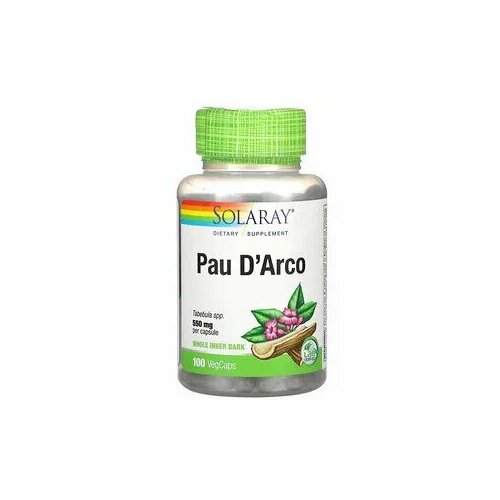 фото Solaray Products Pau D'Arco 550 mg - Кора муравьиного дерева 100 вегетарианских капсул