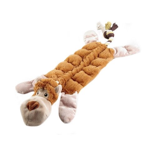 фото Игрушка   для собак  GiGwi Dog Toys Обезьяна (75088),  коричневый/бежевый, 1шт.