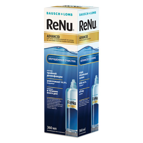 фото Раствор Bausch & Lomb Renu Advanced, с контейнером, 360 мл, 1 шт.