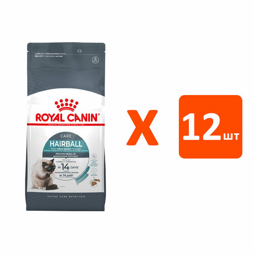 фото ROYAL CANIN HAIRBALL CARE для взрослых кошек для вывода шерсти (0,4 кг х 12 шт)