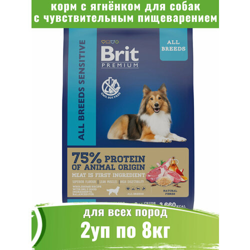 фото Brit Premium Dog Sensitive 2шт по 8кг корм для собак с чувствительным пищеварением