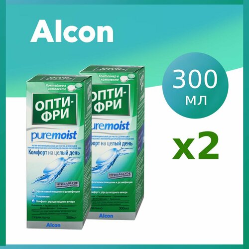 фото Раствор Опти-Фри Pure Moist 300 мл х2, с контейнером для контактных линз