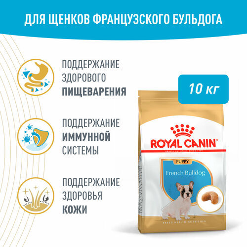 фото Royal Canin French Bulldog Puppy (Французский бульдог паппи) Корм сухой для щенков породы Французский Бульдог до 12 месяцев, 10кг