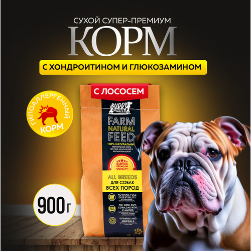 фото Сухой корм для собак средних и крупных пород Buddy Dinner Gold Line Hypoallergenic с лососем 900 гр