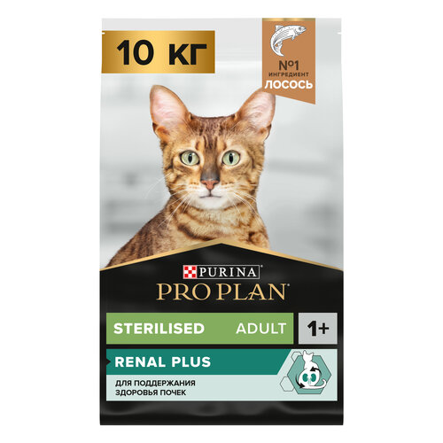 фото Сухой корм PRO PLAN® для взрослых стерилизованных кошек , с лососем, 10 кг