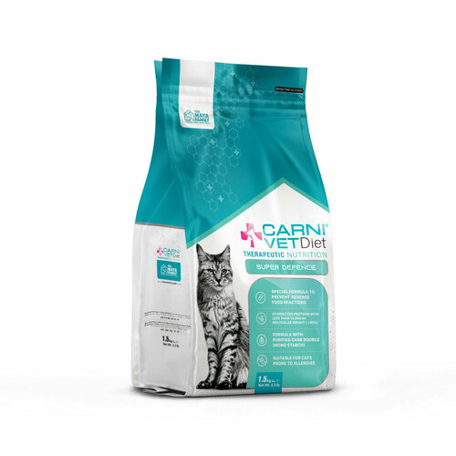 фото CARNI Vet Diet Cat Super Defense диетический сухой корм для кошек при пищевой непереносимости и аллергии - 1,5 кг