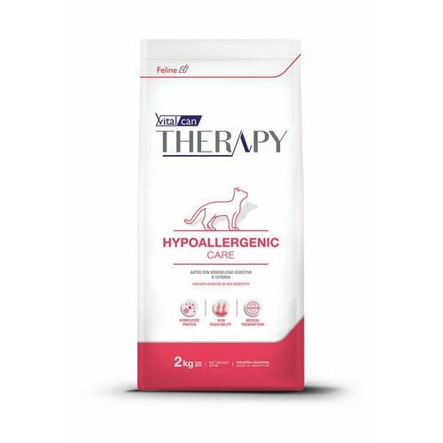 фото Vitalcan Therapy Feline Hypoallergenic Care сухой корм для взрослых кошек, при аллергии, с рисом и свининой - 2 кг