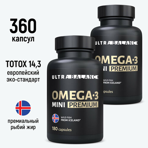 фото Омега 3 мини, рыбий жир, витамины Omega 3 , UltraBalance 360 капсул