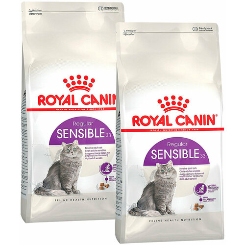 фото Сухой корм ROYAL CANIN SENSIBLE 33 для взрослых кошек при аллергии (4 кг + 4 кг)