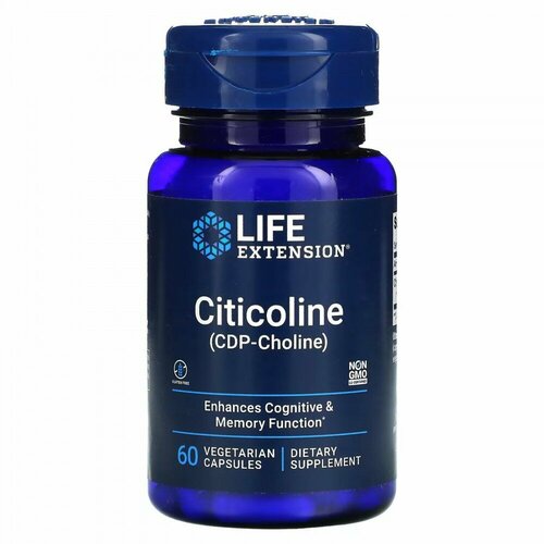 фото Life Extension, Citicoline, капсулы с CDP-холином, 250 мг, 60 растительных капсул