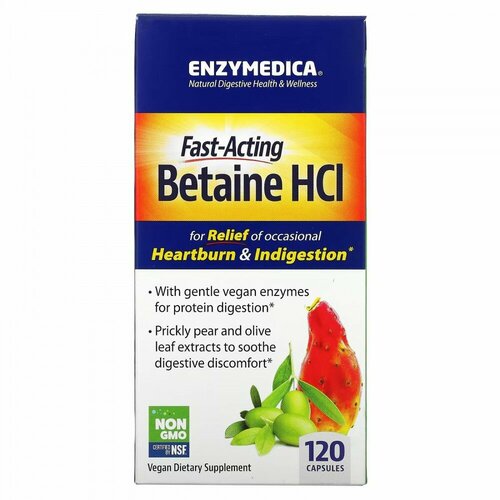 фото Enzymedica Betaine HCL 120 caps / Энзаймедика Бетаин Гидрохлорид 120 капс