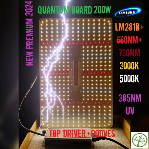 фото Новинка Светильник для растений 200 ватт Quantum board 200W Samsung LM281B+ Квантум борд 120 240 для Гроубокса / фитолампа