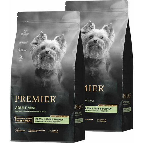 фото PREMIER LOW GRAIN DOG ADULT MINI LAMB & TURKEY низкозерновой для взрослых собак маленьких пород с ягненком и индейкой (1 + 1 кг)