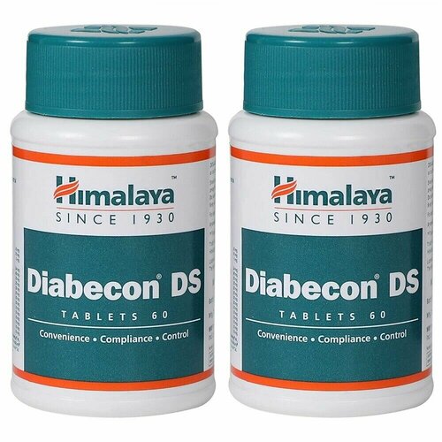 фото Таблетки Диабекон Двойная сила Хималая Хербалс (Diabecon DS Himalaya Herbals) при диабете и для контроля уровня сахара в крови, 2х60 таб