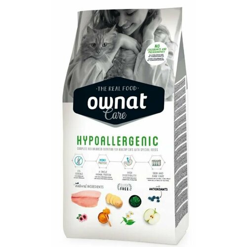 фото Ownat Adult Care Hypoallergenic Сухой корм гипоаллергенный для взрослых кошек, с рыбой, 3 кг