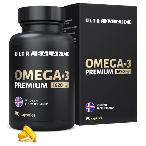 фото Омега 3 рыбий жир, UltraBalance Omega-3 витамины для женщин и мужчин капсулы 1620 мг 90 шт