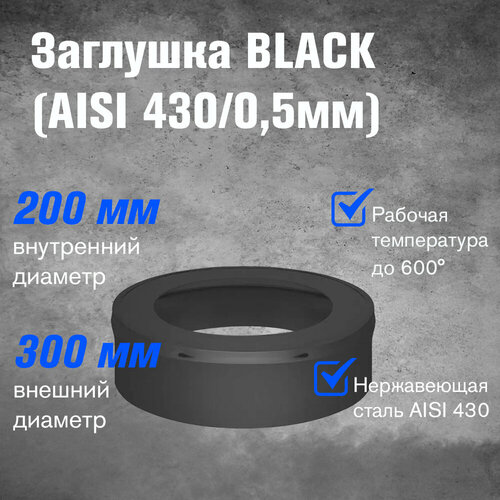 фото Заглушка BLACK (AISI 430/0,5мм) (200х300)