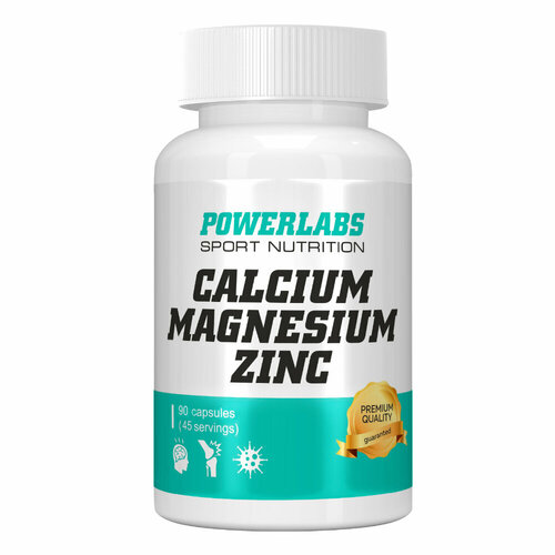 фото PowerLabs Calcium & Magnesium & Zinc / Кальций Магний Цинк 90 капсул