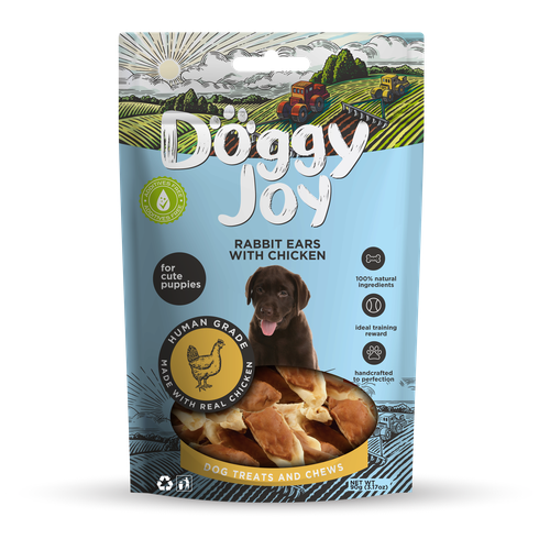 фото Лакомство DOGGY JOY кроличьи ушки с курицей для щенков (90 г)