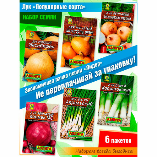 фото Набор семян лука разного вида от компании Аэлита (6 пакетов), заказать за 335 рублей