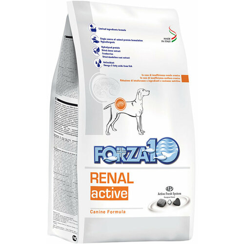 фото FORZA10 DOG RENAL ACTIVE для взрослых собак всех пород при хронической почечной недостаточности (4 + 4 кг)