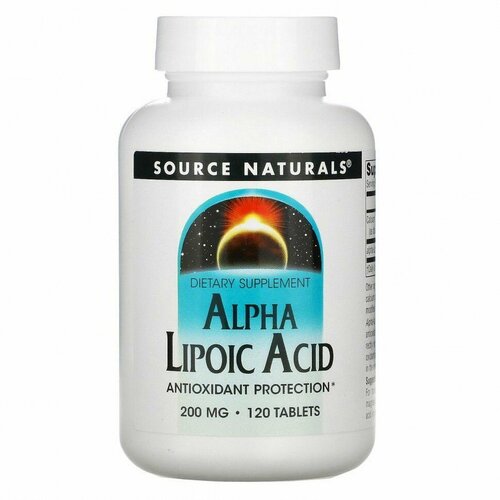 фото Alpha Lipoic Acid, Sourse Naturals, Альфа липоевая кислота, 200 мг 120 капсул