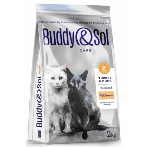 фото Сухой корм для взрослых стерилизованных кошек Buddy&Sol Adult Sterilized, с индейкой и уткой, 2 кг