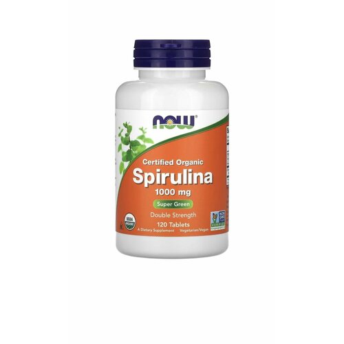 фото Спирулина Двойной Концентрации NOW Spirulina Double Strength 1000 mg 120 таблеток