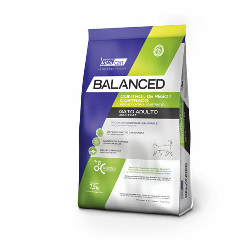 фото Vitalcan Balanced Cat Weight Control/Castrated сухой корм для стерилизованных кошек, для контроля веса, с курицей - 7,5 кг