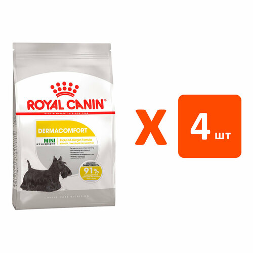 фото ROYAL CANIN MINI DERMACOMFORT для взрослых собак маленьких пород при аллергии (3 кг х 4 шт)