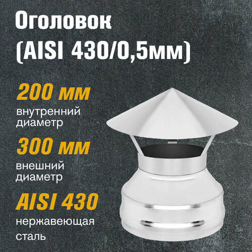 фото Оголовок нержавейка (AISI 430/0,5мм) (200х300), заказать за 2708 рублей