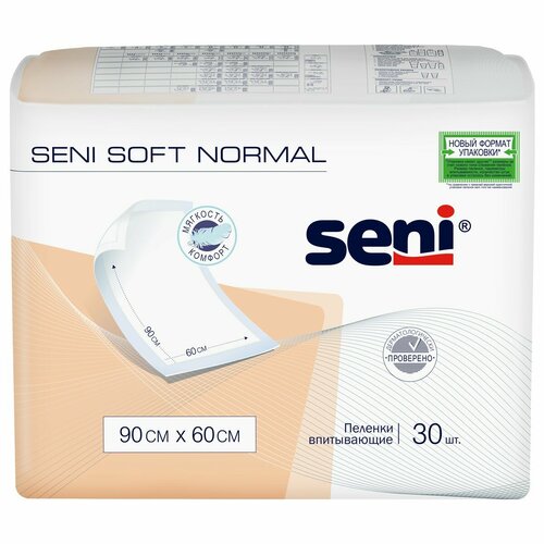 фото Пеленки впитывающие одноразовые Seni Soft Normal 90 x 60 см, 30 шт.