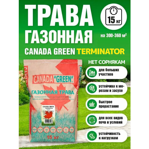 фото Газонная трава семена Канада Грин Нет сорнякам 15кг / Canada Green Terminator 15кг