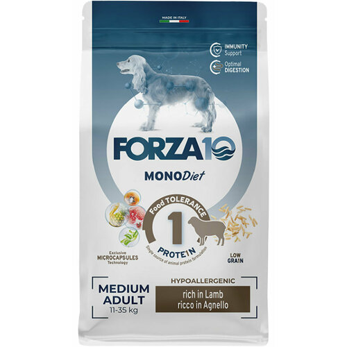 фото FORZA10 DOG MEDIUM MONODIET монобелковый для взрослых собак средних пород при аллергии с ягненком (1,5 кг х 6 шт)