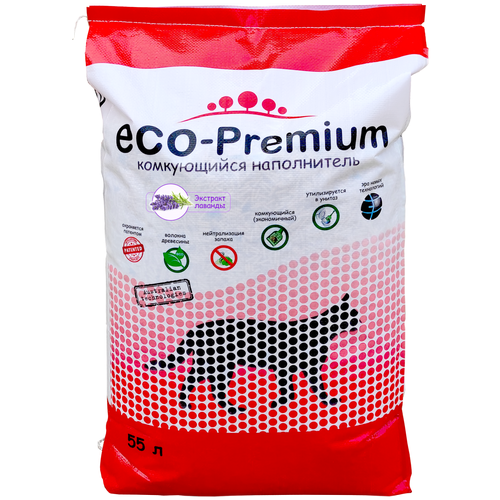 фото Комкующийся наполнитель ECO-Premium Green 129422, 55л, 1 шт.