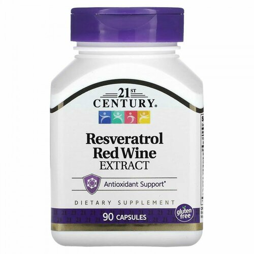 фото 21st Century Resveratrol Red Wine Ресвератрол (экстракт красного вина) 90 капсул