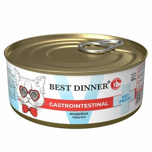 фото Консервы для кошек с чувствительным пищеварением (паштет) Best Dinner Vet Profi Gastro Intestinal Индейка 100 г